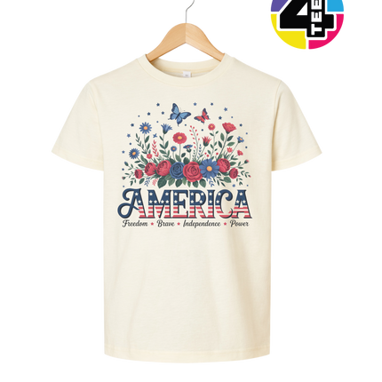 Star-Spangled Bloom America Youth Tee