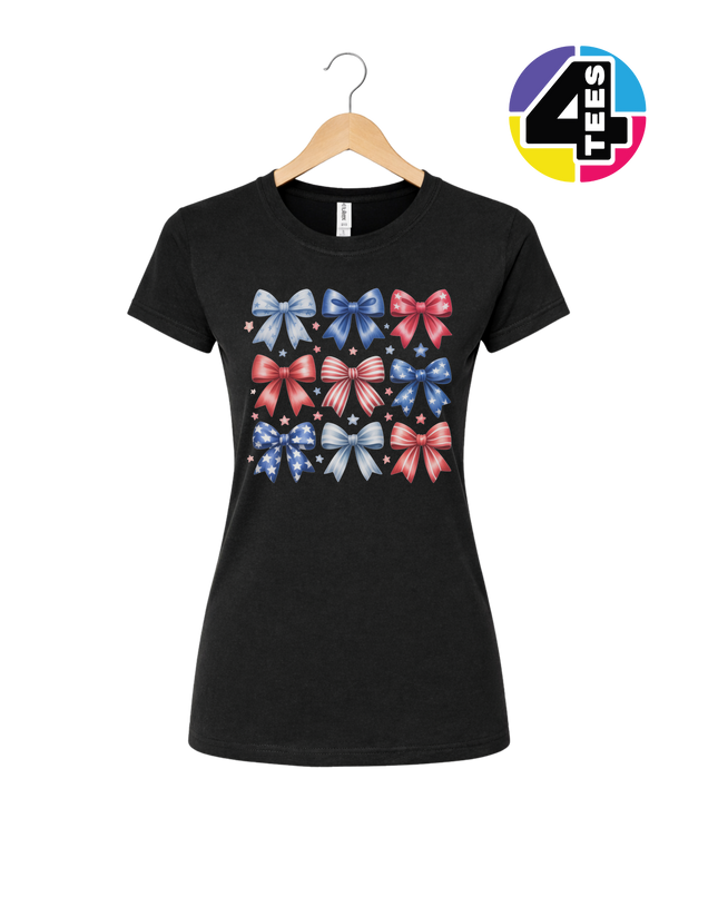 Stars & Stripes Coquette Bows Women's Tee