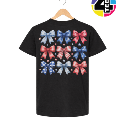 Stars & Stripes Coquette Bows Youth Tee