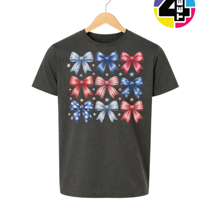 Stars & Stripes Coquette Bows Youth Tee
