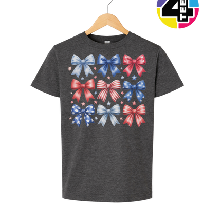 Stars & Stripes Coquette Bows Youth Tee