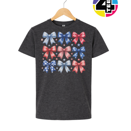 Stars & Stripes Coquette Bows Youth Tee