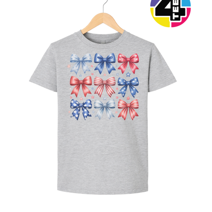 Stars & Stripes Coquette Bows Youth Tee