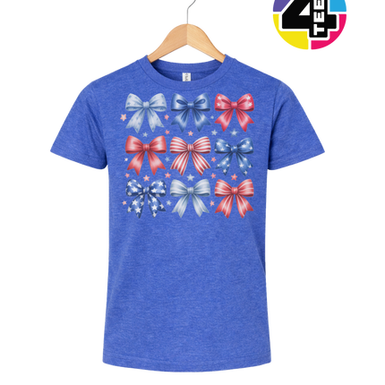 Stars & Stripes Coquette Bows Youth Tee