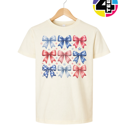 Stars & Stripes Coquette Bows Youth Tee
