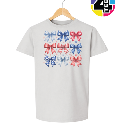 Stars & Stripes Coquette Bows Youth Tee