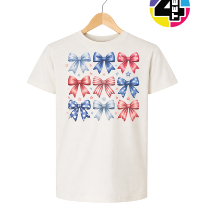 Stars & Stripes Coquette Bows Youth Tee