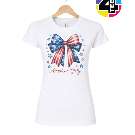 Stars & Stripes Girly Bow Women's Tee