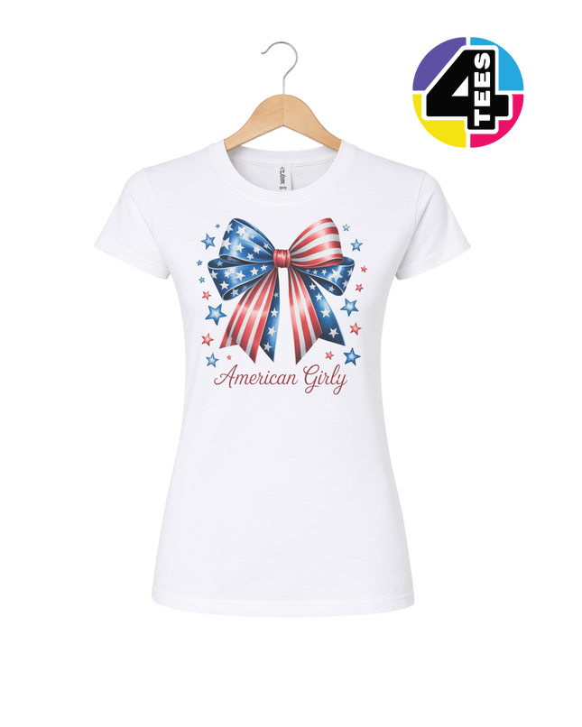 Stars & Stripes Girly Bow Women's Tee