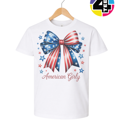 Stars & Stripes Girly Bow Youth Tee
