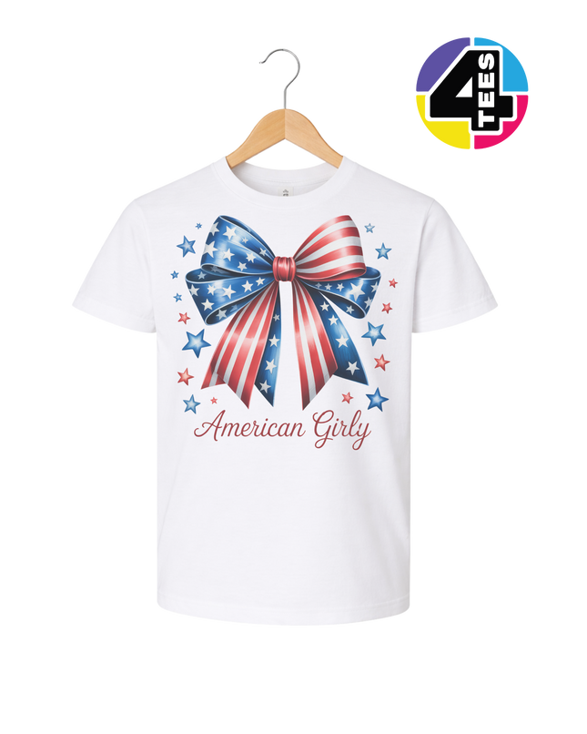Stars & Stripes Girly Bow Youth Tee