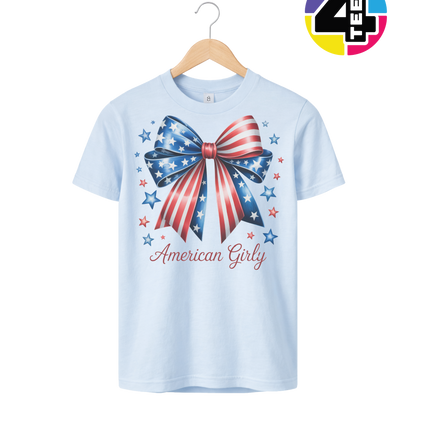 Stars & Stripes Girly Bow Youth Tee