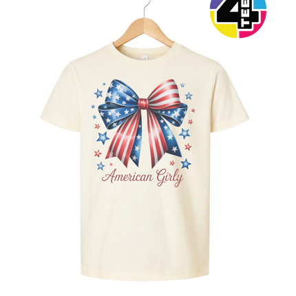 Stars & Stripes Girly Bow Youth Tee