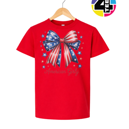 Stars & Stripes Girly Bow Youth Tee