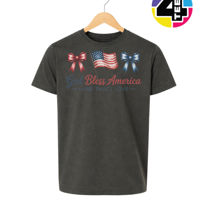 God Bless America Bows & Freedom Youth Tee