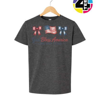 God Bless America Bows & Freedom Youth Tee