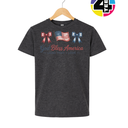 God Bless America Bows & Freedom Youth Tee
