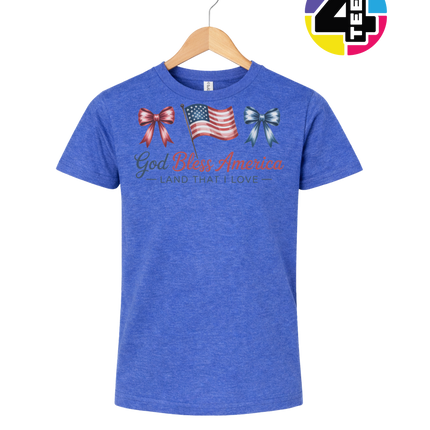 God Bless America Bows & Freedom Youth Tee