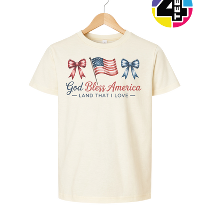 God Bless America Bows & Freedom Youth Tee