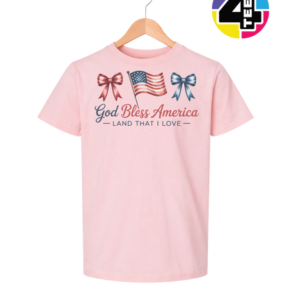 God Bless America Bows & Freedom Youth Tee