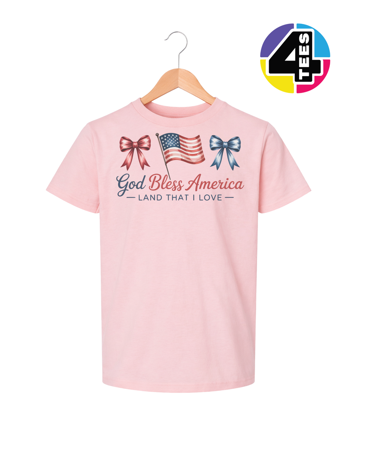 God Bless America Bows & Freedom Youth Tee