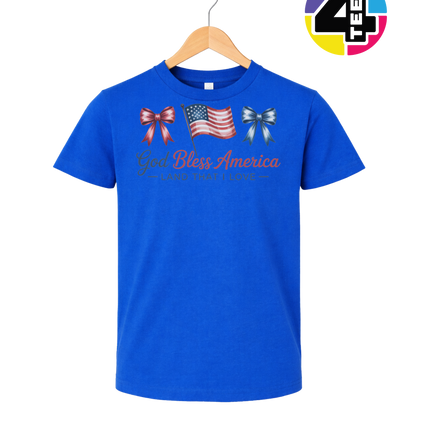 God Bless America Bows & Freedom Youth Tee