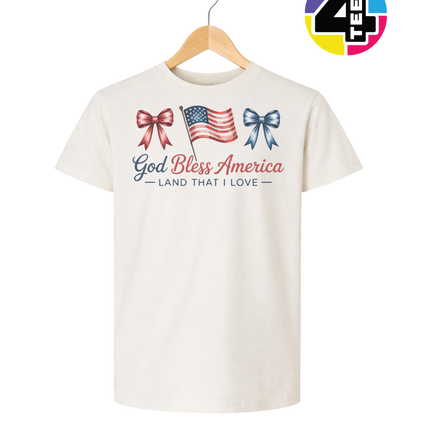 God Bless America Bows & Freedom Youth Tee