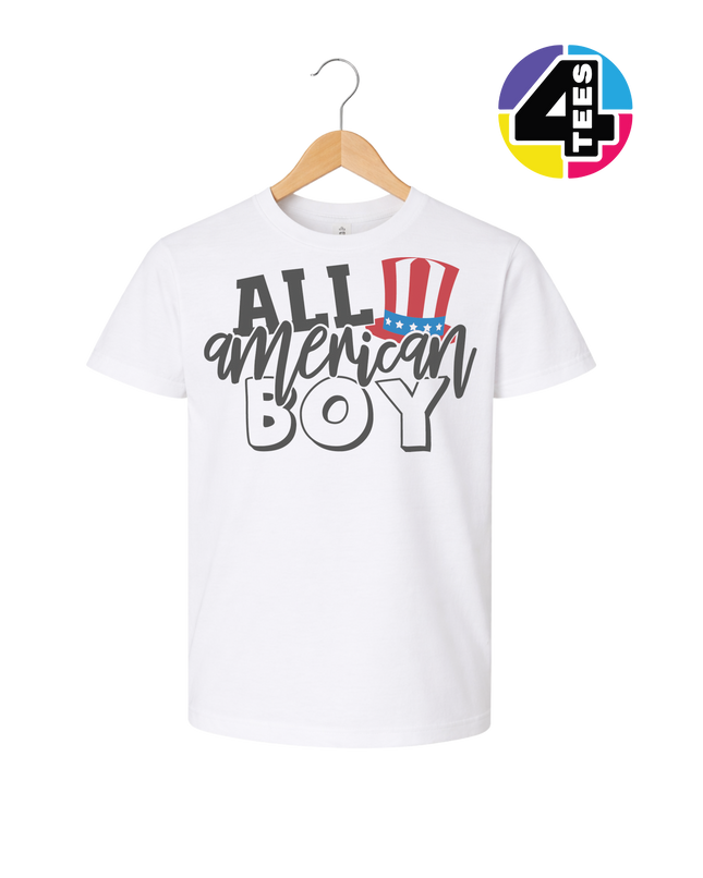 All American Boy Patriotic Vibes Youth Tee