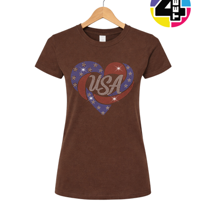 Spangle Heart USA Pride Women's Tee