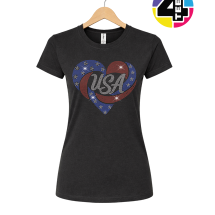 Spangle Heart USA Pride Women's Tee