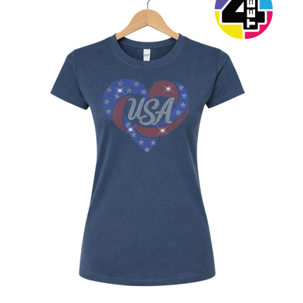 Spangle Heart USA Pride Women's Tee