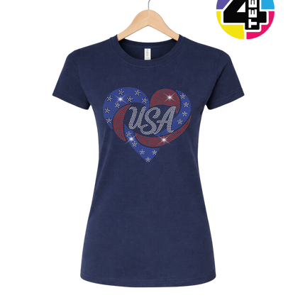 Spangle Heart USA Pride Women's Tee