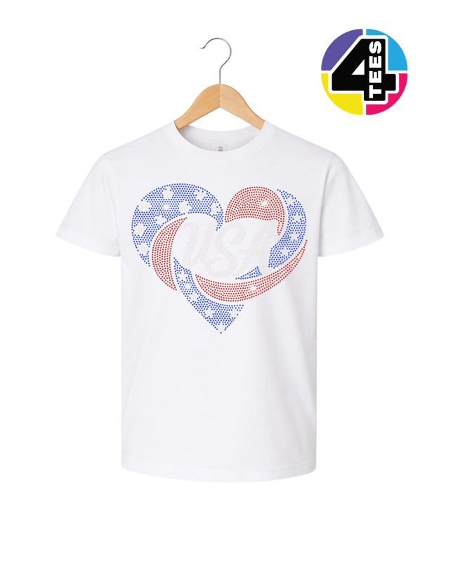 Spangle Heart USA Pride Youth Tee