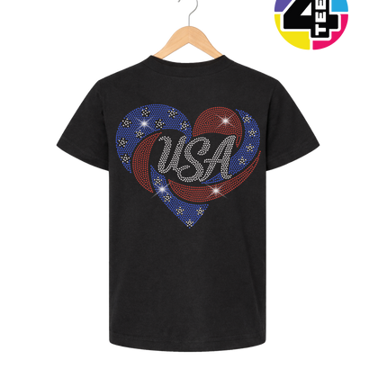 Spangle Heart USA Pride Youth Tee