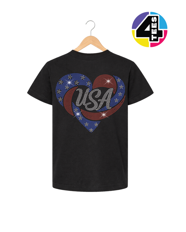 Spangle Heart USA Pride Youth Tee