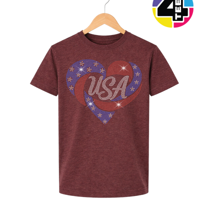 Spangle Heart USA Pride Youth Tee
