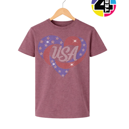 Spangle Heart USA Pride Youth Tee