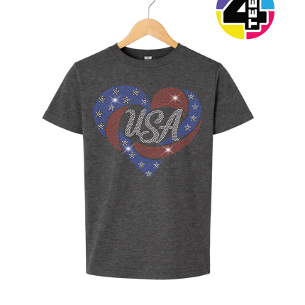 Spangle Heart USA Pride Youth Tee