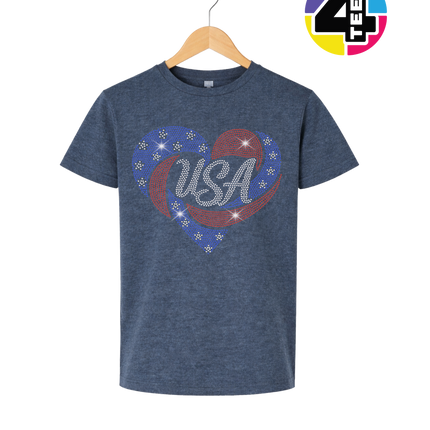 Spangle Heart USA Pride Youth Tee