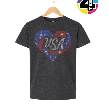 Spangle Heart USA Pride Youth Tee