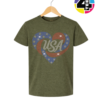 Spangle Heart USA Pride Youth Tee