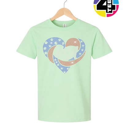 Spangle Heart USA Pride Youth Tee