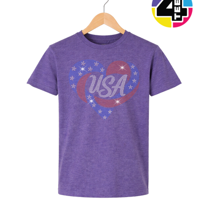 Spangle Heart USA Pride Youth Tee