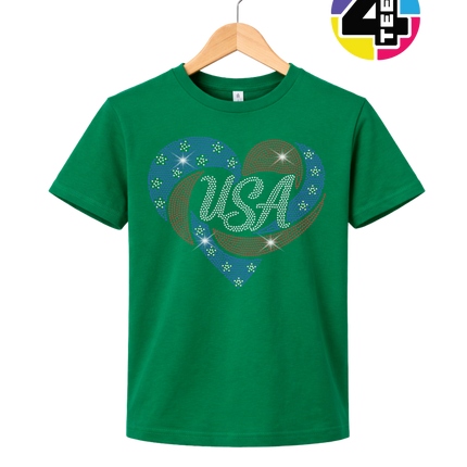 Spangle Heart USA Pride Youth Tee