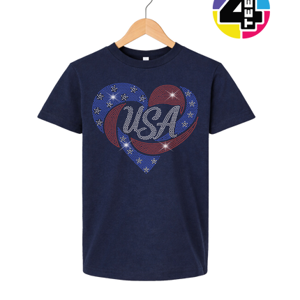 Spangle Heart USA Pride Youth Tee