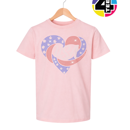 Spangle Heart USA Pride Youth Tee