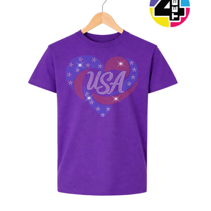 Spangle Heart USA Pride Youth Tee