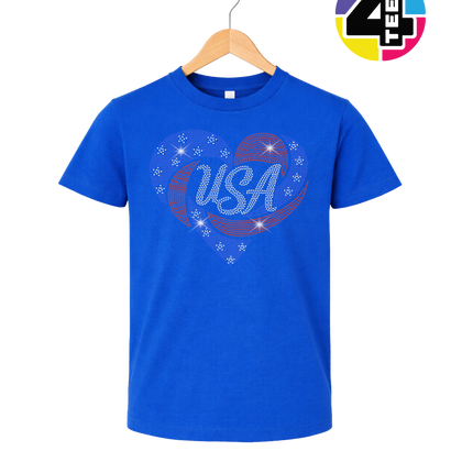 Spangle Heart USA Pride Youth Tee