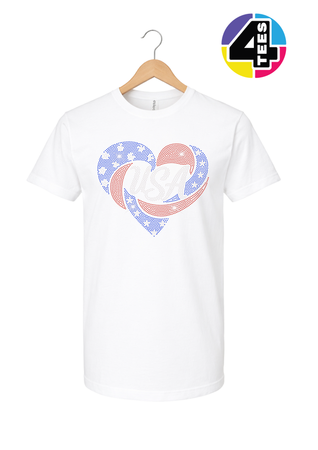 Spangle Heart USA Pride Tee