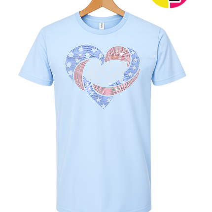 Spangle Heart USA Pride Tee